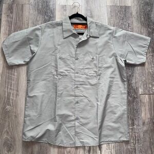 RED KAP Work Shirt Mechanic Shirt Mens XL SS Gray Outsiderz Miami FL Graphic